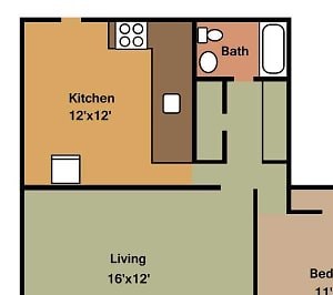 one bed, one bath